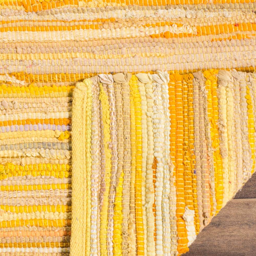 Sunny Stripes Flat-Woven Cotton Area Rug, Yellow/Multi, 3' x 5'