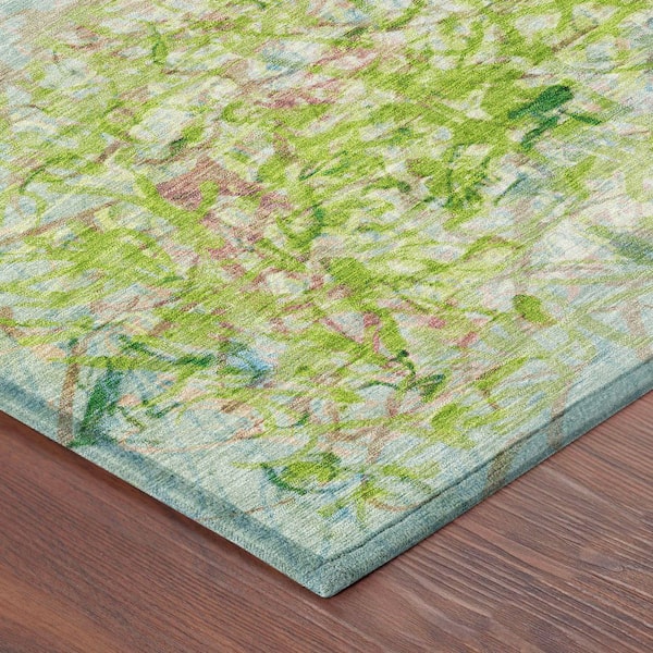 Chantille Machine Washable Indoor/Outdoor Abstract ACN2449 Lime 2 ft. x 3 ft. Accent Rug