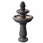 39 in. Tall Deluxe Pineapple Outdoor 2-Tier Waterfall Fountain