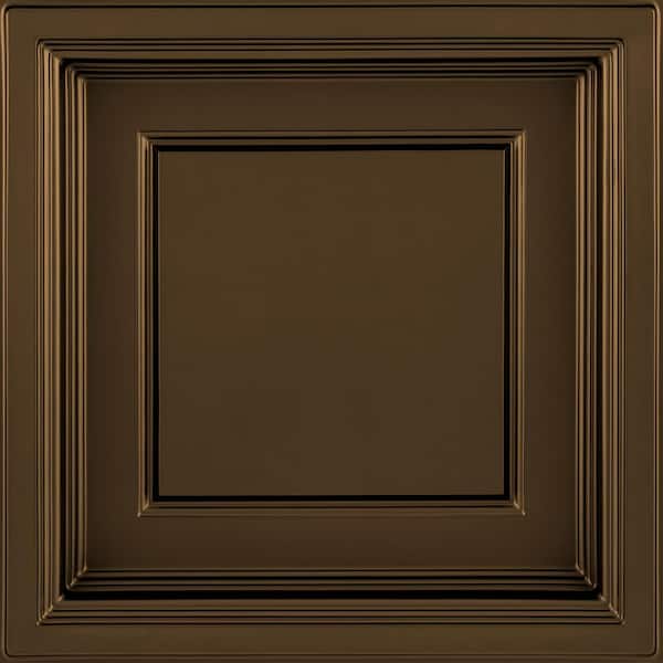 Madison Faux Bronze 2 ft. x 2 ft. Lay-in Coffered Ceiling Panel (Case of 6)