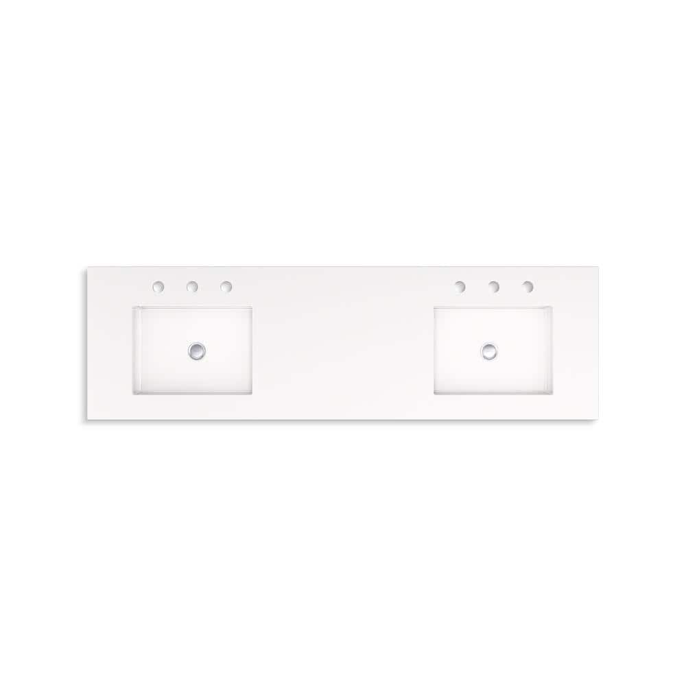 Winnow 60-Inch White Double Sink Bathroom Vanity Set