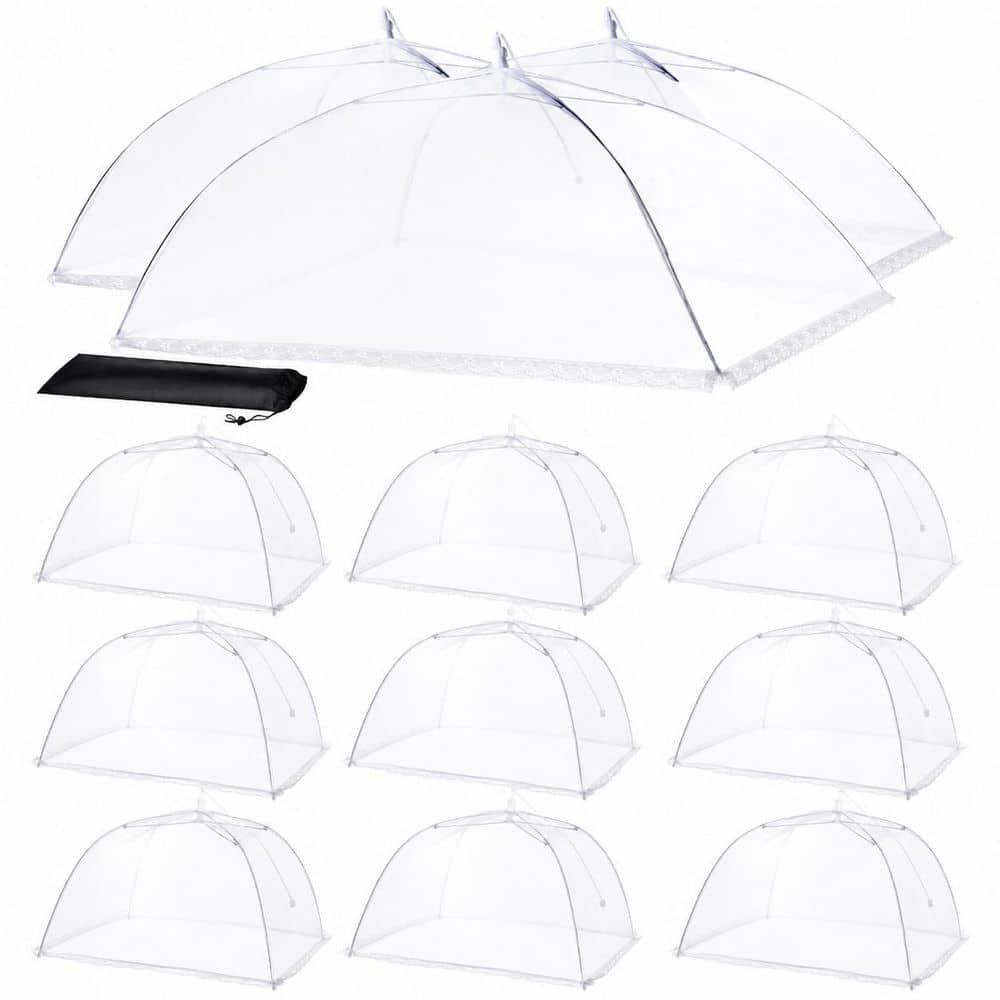 White Stainless Steel Mesh Food Covers 3 XL (40 x 25 in) & 9 Large (17 x 17 in) with Pop-Up Collapsible Design Set price history on PriceWatchPro