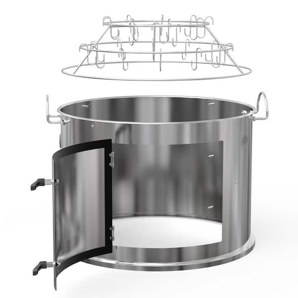 Grill Cooking Smoking Attachment, Rib Hanging for Weber 22in. Kettle Grills, Turns Your Kettle into Smoker, Stainless
