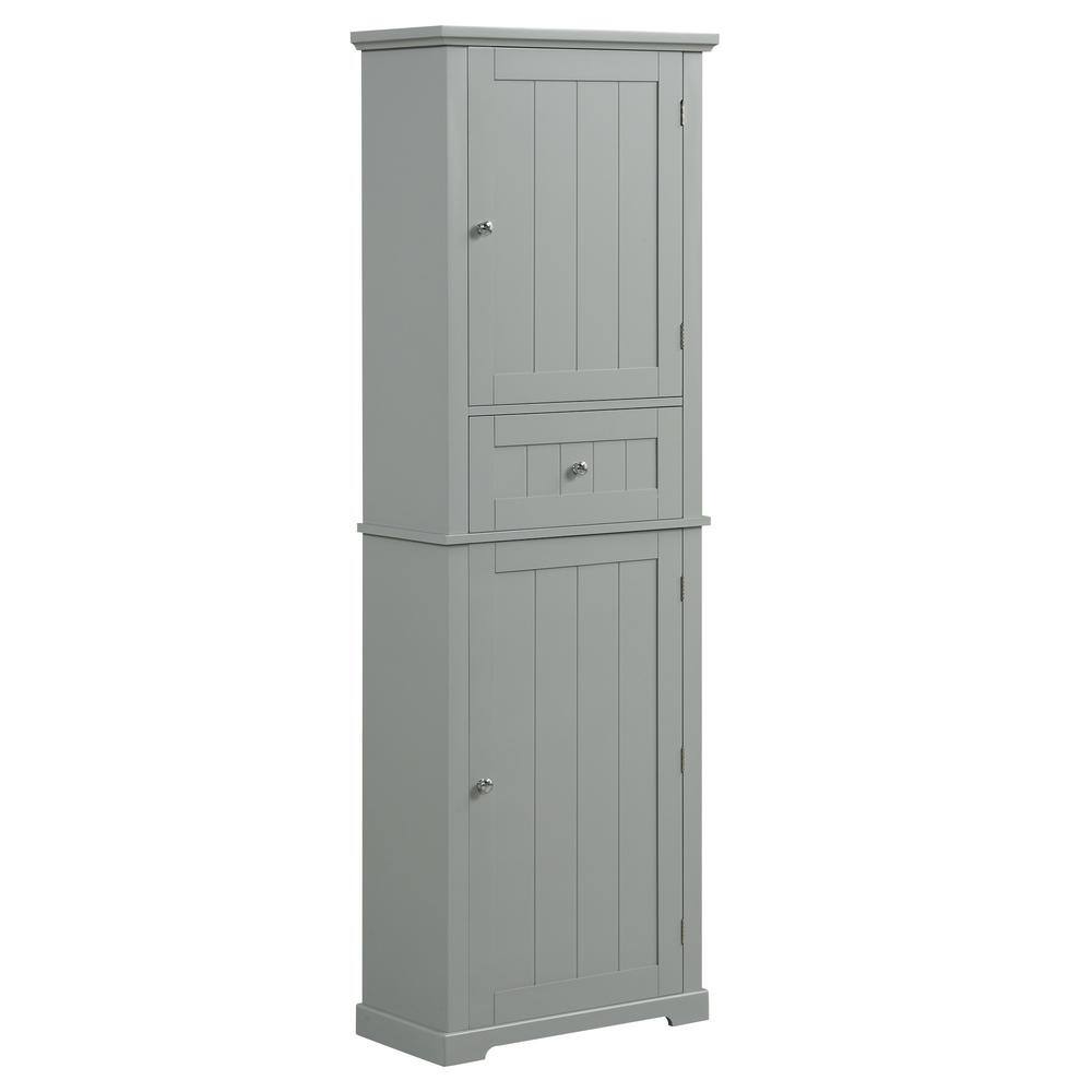 22 in. W x 11 in. D x 67 in. H in Grey MDF Board Ready to Assemble Floor Ba