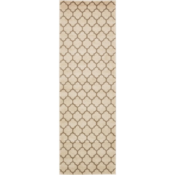 Unique Loom Trellis Philadelphia Beige/Light Brown 2' 7 x 8' 0 Runner Rug