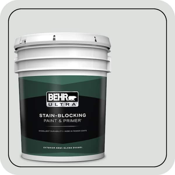 BEHR ULTRA 5 gal. #BL-W11 Tinsmith Semi-Gloss Enamel Exterior Paint & Primer