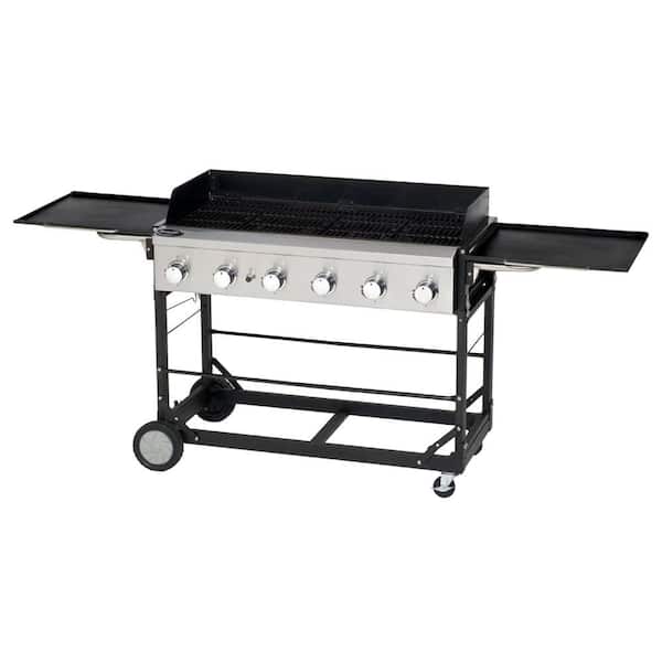 Aussie 6-Burner Event Tailgating Portable Propane Gas Grill in Black