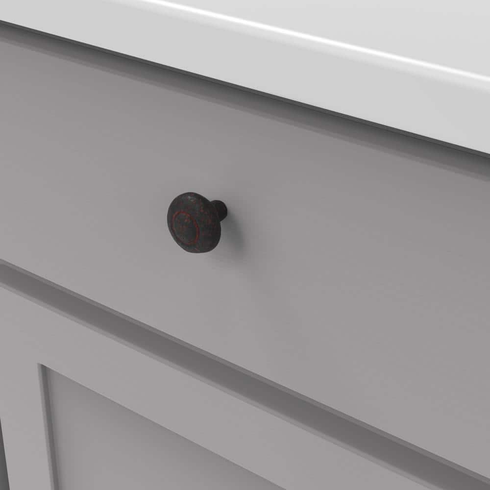 Rustic Iron Matte Mushroom Cabinet Knob with Mounting Hardware