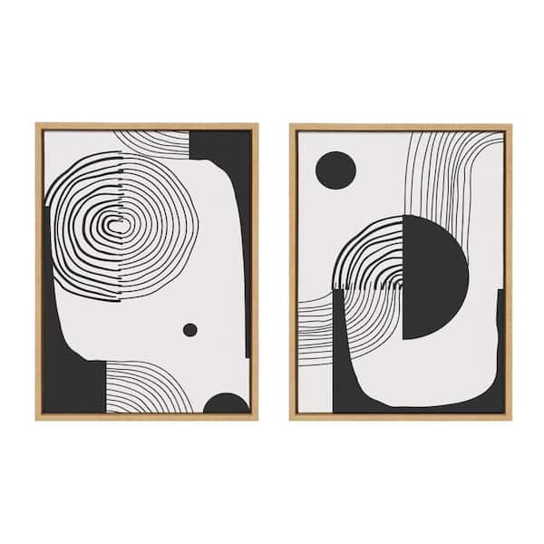 Kate and Laurel Sylvie Abstract Minimal A and B by the Creative Bunch Studio 2-Piece Framed Art Print 18 in. x 24 in.