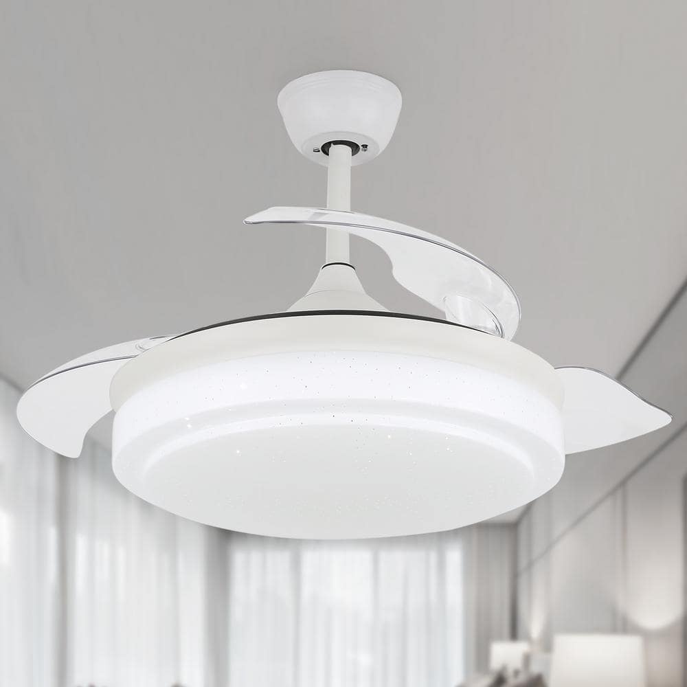 Bella Depot 42 in. LED Indoor White Reversible Bladeless Ceiling Fan ...