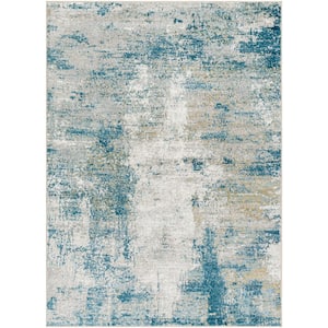 San Francisco Blue Abstract 7 ft. x 9 ft. Indoor Area Rug