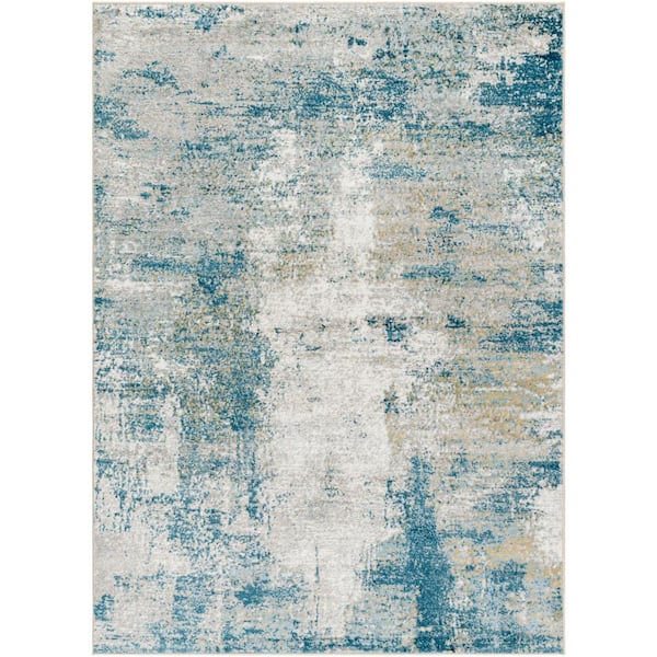 Livabliss San Francisco Blue Abstract 5 ft. x 7 ft. Indoor Area Rug