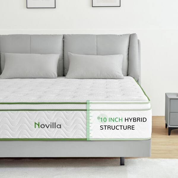 Novilla Twin Medium Hybrid 12 in. Mattress Bed-in-a-Box Mattresses