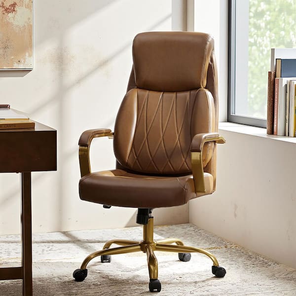 JAYDEN CREATION Jill Mid-Century Modern Camel Vegan Leather