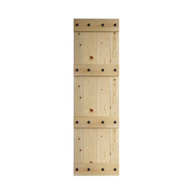 COAST SEQUOIA INC Castle Series 30 in. x 84 in. Unfinished DIY Knotty Pine Wood Sliding Barn Door Slab
