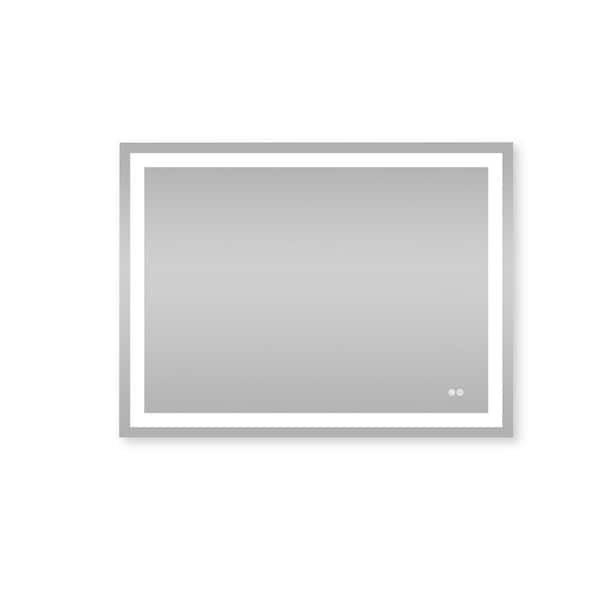FORCLOVER 48 in. W x 36 in. H Rectangular Frameless Anti-Fog LED Light Vertical/Horizontal Wall Mounted Bathroom Vanity Mirror