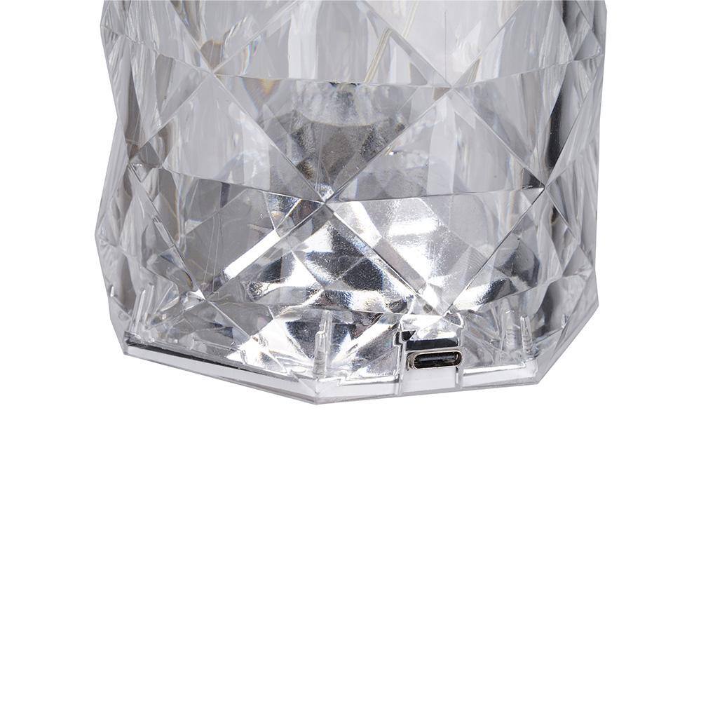 Clear Acrylic Cordless RGB Color-Changing Table Lamp