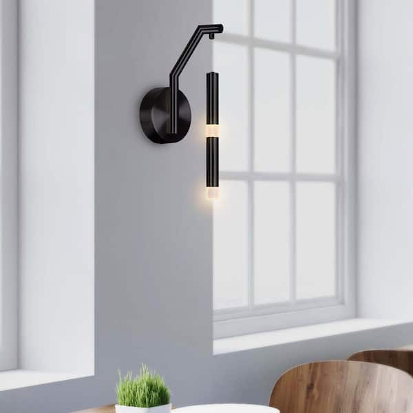 Flute 1 Light LED Wall Sconce With Black Finish