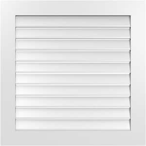 34 in. x 34 in. Vertical Surface Mount PVC Gable Vent: Functional with Standard Frame