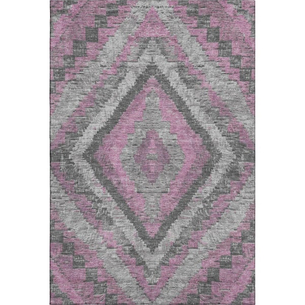 Mayfield Premium Machine Washable Abstract AMF1890 Blush 10 ft. x 14 ft. Area Rug