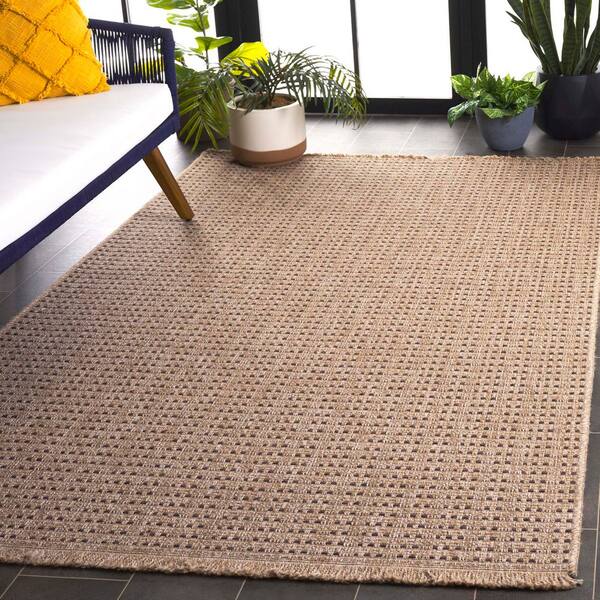 SAFAVIEH Retreat Natural/Brown 4 ft. x 6 ft. Solid Dots Indoor