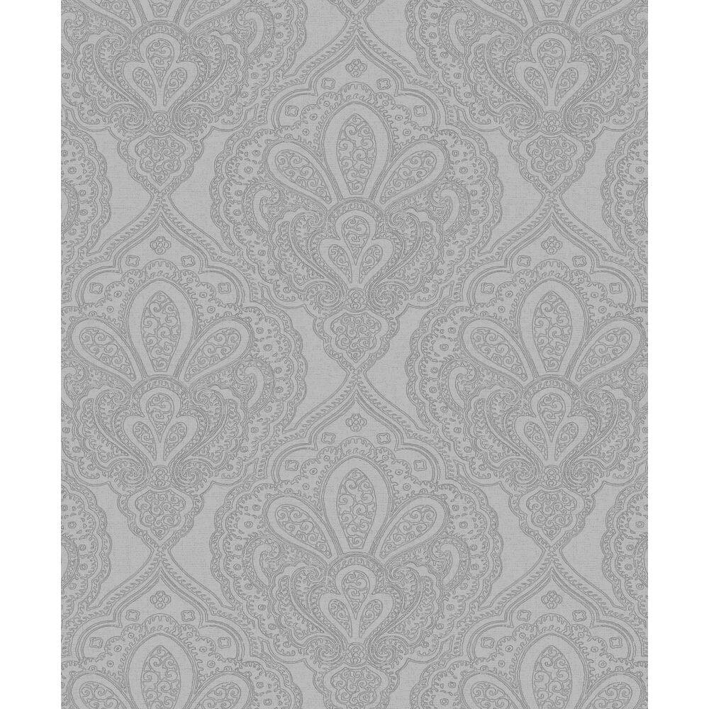 Emporium Collection Silver Mehndi Damask Embossed Metallic Finish Paper Non