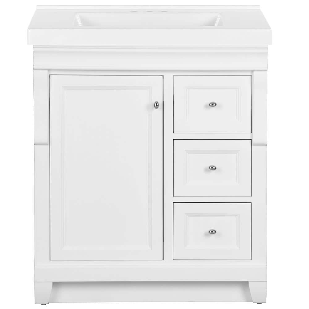 Naples 31 in. Single Sink White Bath Vanity with White Cultured Marble Top (Assembled) price history on PriceWatchPro