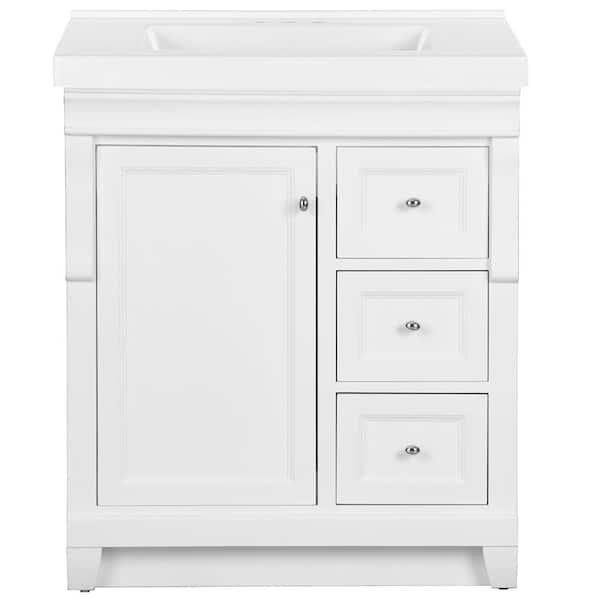 Home Decorators Collection Naples 31 in. Single Sink White Bath Vanity with White Cultured Marble Top (Assembled)