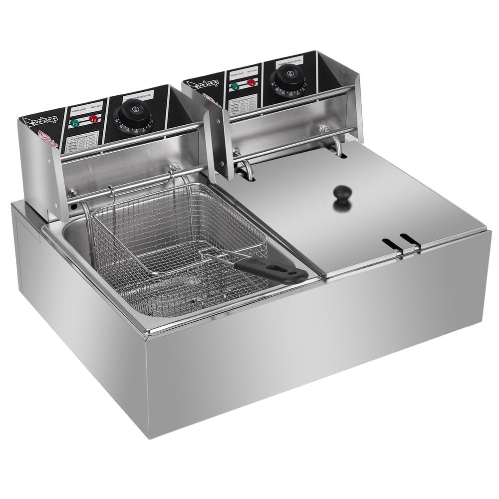 12.7QT Stainless Steel Dual Basket Electric Deep Fryer