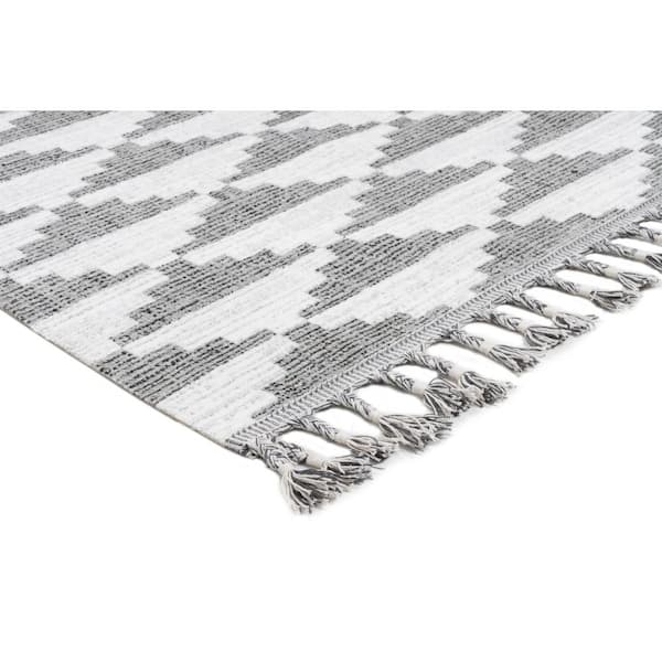 INK+IVY Arbor Cotton Pile Tufted Bath Rug with Grey and Ivory