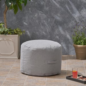 Sandy Cay Charcoal Water Resistant Outdoor Ottoman Pouf