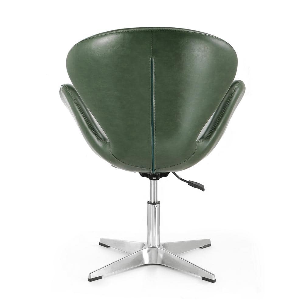 Forest Green Faux Leather Swivel Chair, Set of 2