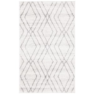 Adirondack Ivory/Gray Doormat 3 ft. x 5 ft. Chevron Diamond Area Rug