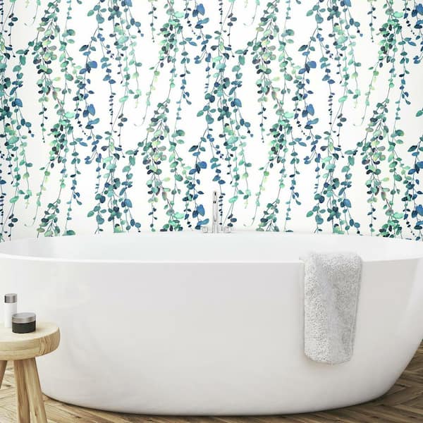 28.29 sq. ft. Hanging Watercolor Vines Peel and Stick Wallpaper
