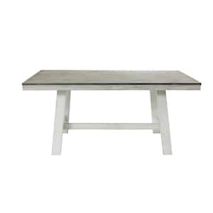 Off White Wood 64.57 in. 4 Legs Dining Table (Seats 4)