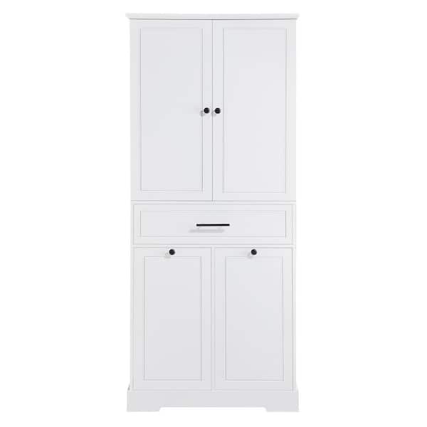 ZXDDMS 31 in. W x 16 in. D x 72 in. H White Linen Cabinet Tall