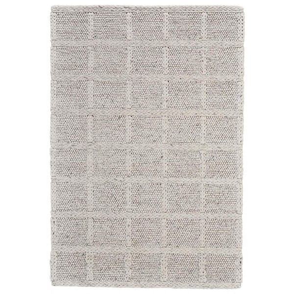 HomeRoots 2 ft. x 3 ft. Gray and Ivory Plaid Area Rug