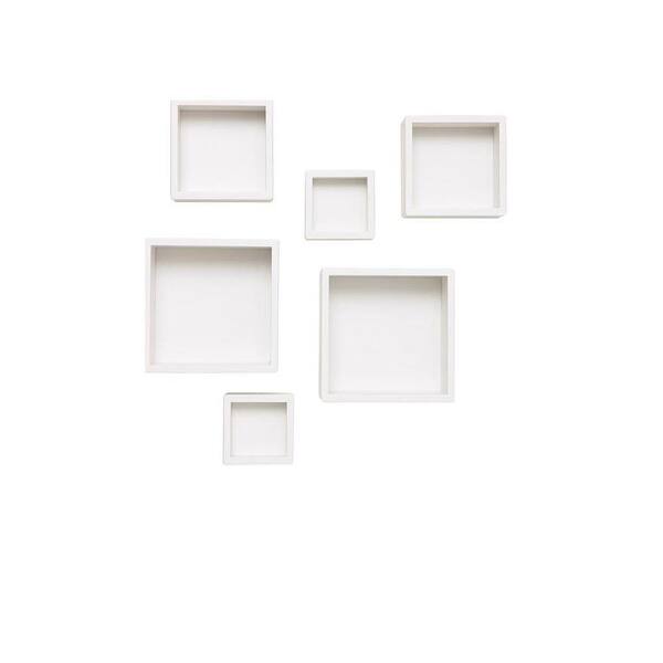 Home Decorators Collection Kids White Wall 6 Pieces Storage Cubes in Assorted Sizes