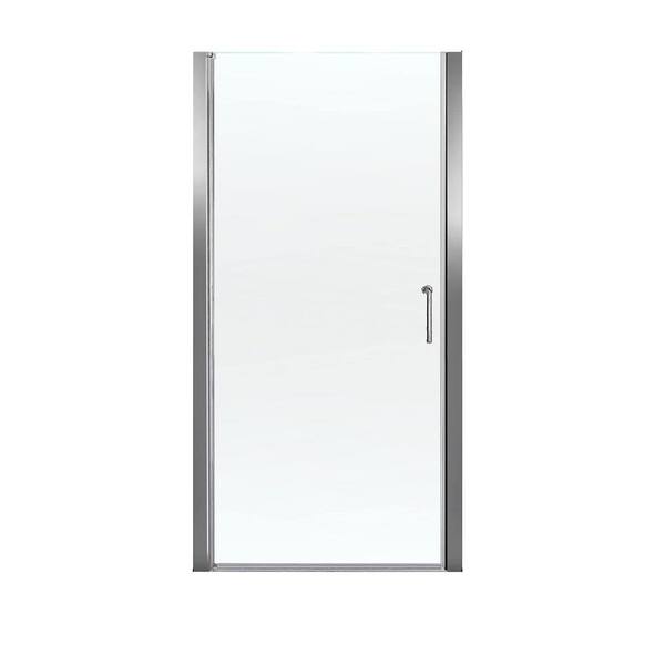 LORDEAR 30 in. W x 72 in. H Pivot Swing SemiFrameless Shower Door in