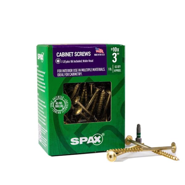 #10 x 3 in. Interior Wafer Head Wood Screws Cabinet Torx T-Star Plus (65 Each) 1 LB Bit Included