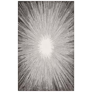 Abstract Ivory/Charcoal 3 ft. x 5 ft. Eclectic Star Area Rug