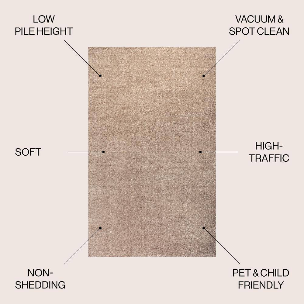 Beige Low-Pile Synthetic Reversible Area Rug, 3 x 5 ft