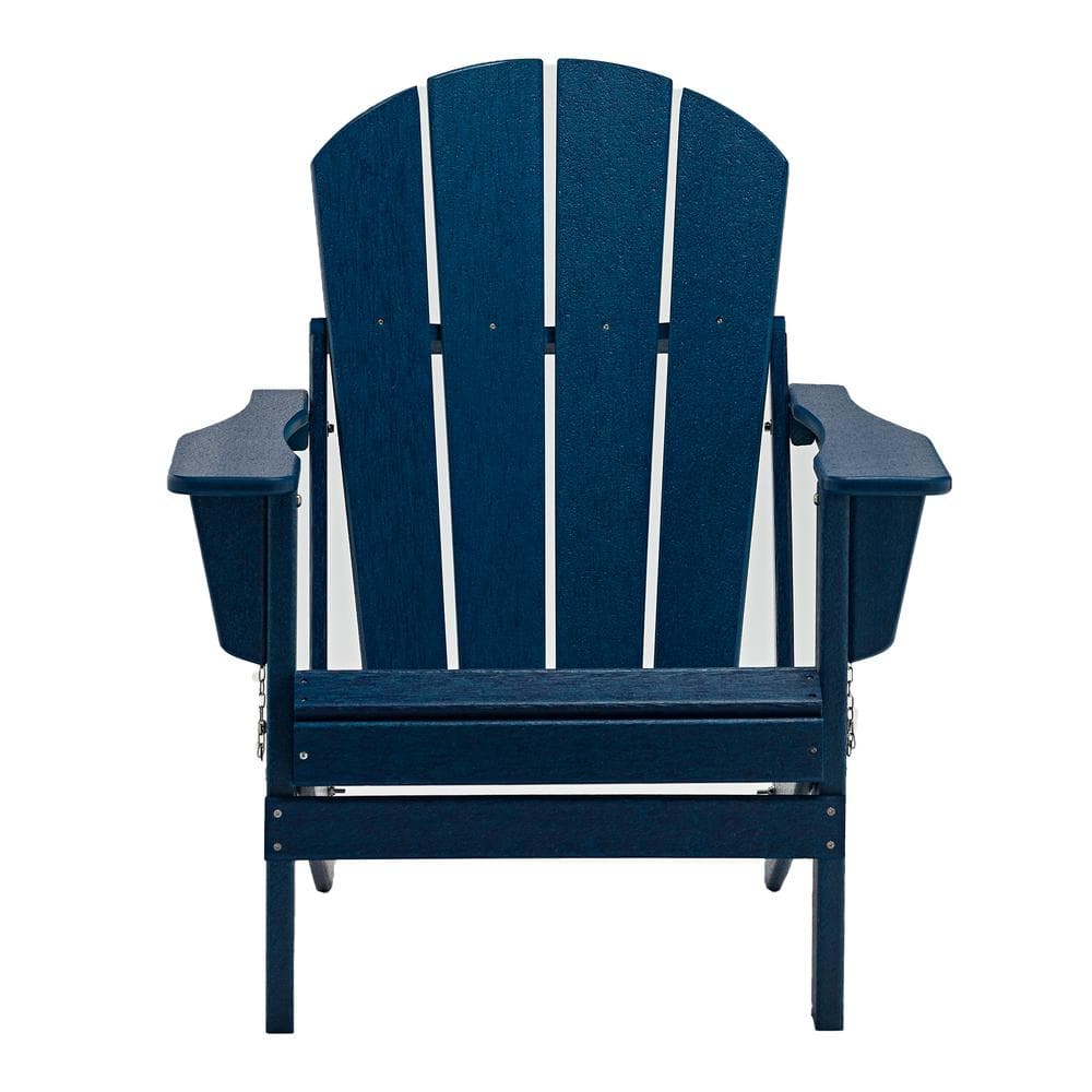 SERGA.Navy Blue Plastic Folding Outdoor Adirondack Chair