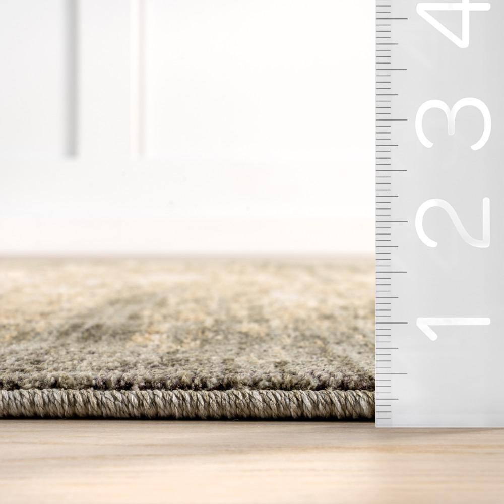 Fiadh Abstract Green and Beige Synthetic Area Rug, 2' x 3'