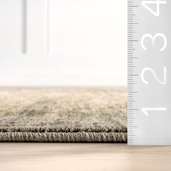 Fiadh Abstract Fringe Green 5 ft. x 8 ft. Indoor/Outdoor Patio Rug