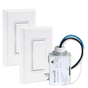 Wireless Light Switch Kit, No Battery No Wiring, Easy to Install  On/Off/Dimmable Switches for Lights Lamps Fans Appliances, Self-powered  Kinetic Remote Con