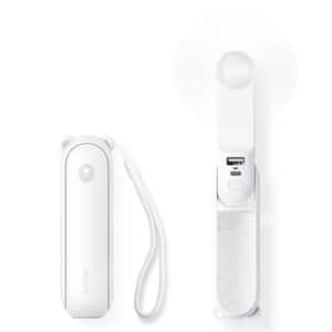 5 in. Personal Fan in White  with 2000mAh Battery