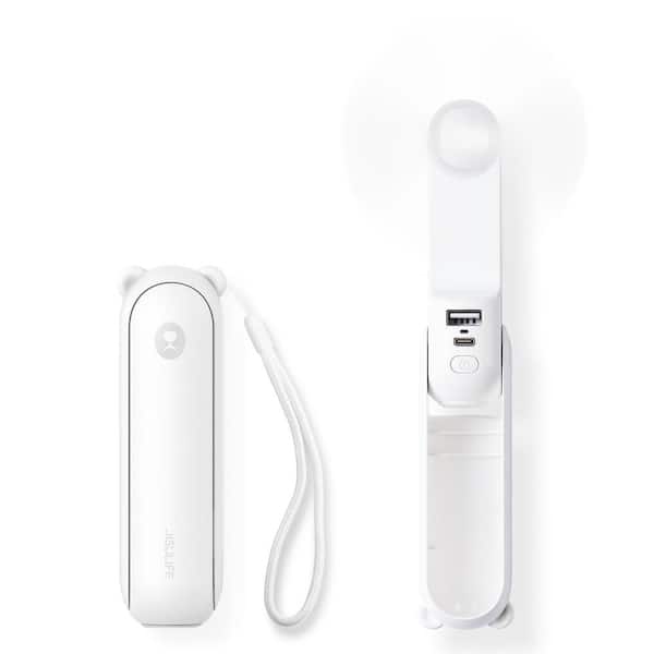JISULIFE 5 in. Personal Fan in White with 2000mAh Battery