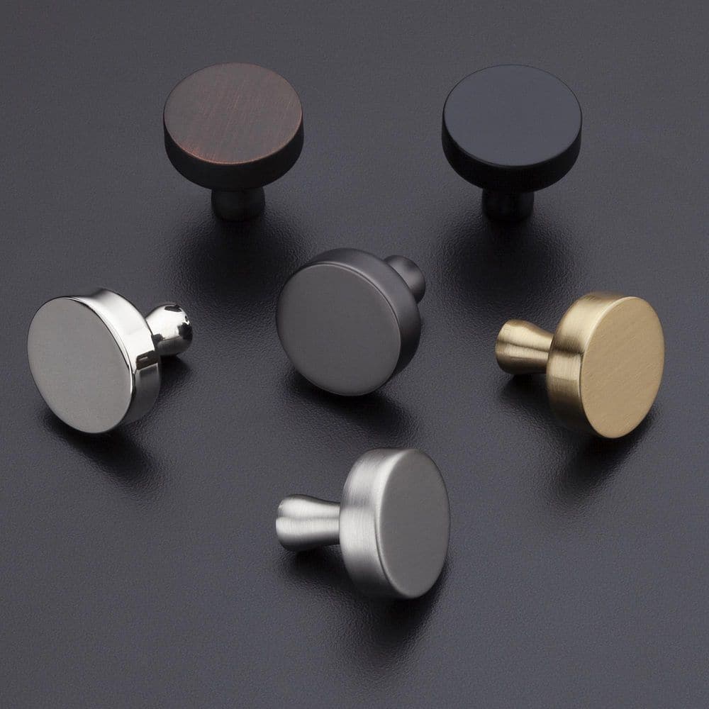 Matte Black Round Zinc Cabinet Knob Multipack