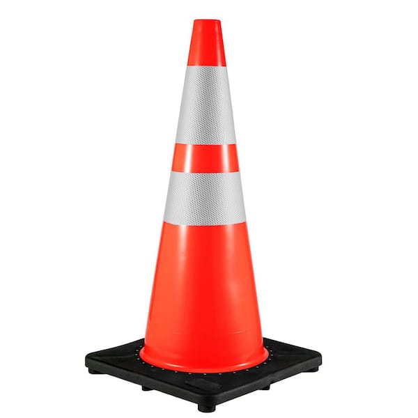 SKYSHALO 6-Pack 36 in. Traffic Cones Safety Road Parking Cone w/ Black Weighted Base PVC Orange Traffic Safety Cones Hazard Cones